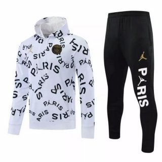 Felpa Cappuccio Paris Saint Germain 2021 2022 Bianco Nero Felpa Cappuccio Paris Saint Germain 2021 2022 Bianco Nero