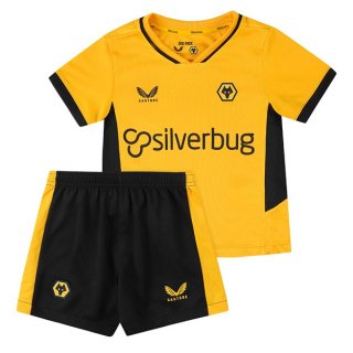 Maglia Wolves Home Bambino 2021 2022 Giallo Maglia Wolves Home Bambino 2021 2022 Giallo