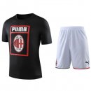 Maglia di Formazione Set Completo AC Milan 2019 2020 Nero Bianco