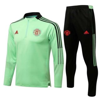 Felpa Allenamento Manchester United 2022 Verde Nero Felpa Allenamento Manchester United 2022 Verde Nero