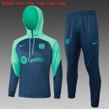 Bambino Felpa Cappuccio Barcellona 2024 2025 Blu 2