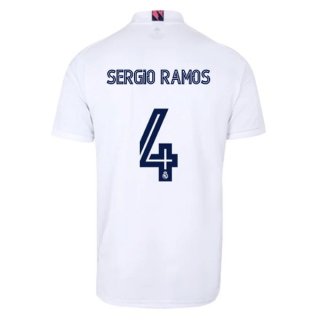 Maglia Real Madrid Home NO.4 Sergio Ramos 2020 2021 Bianco Maglia Real Madrid Home NO.4 Sergio Ramos 2020 2021 Bianco
