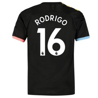 Maglia Manchester City NO.16 Rodrigo Away 2019 2020 Nero Maglia Manchester City NO.16 Rodrigo Away 2019 2020 Nero