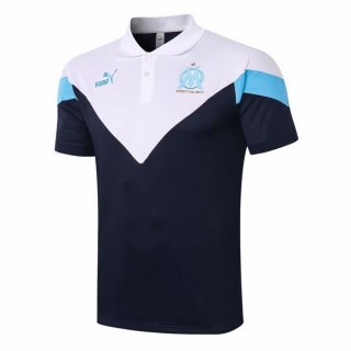 Polo Marseille 2020 2021 Bianco Blu Polo Marseille 2020 2021 Bianco Blu
