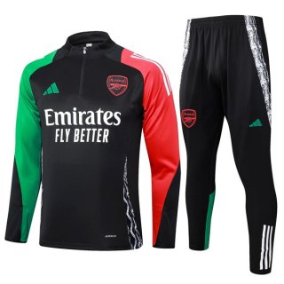 Felpa Allenamento Arsenal 2024 2025 Nero Rosso Felpa Allenamento Arsenal 2024 2025 Nero Rosso