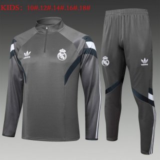 Bambino Felpa Allenamento Real Madrid 2025 2026 Grigio Bambino Felpa Allenamento Real Madrid 2025 2026 Grigio