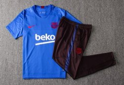 Maglia di Formazione Barcellona Set Completo 2019 2020 Blu Marrone