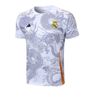 Maglia Formazione Real Madrid 2024 2025 Bianco Grigio 2 Maglia Formazione Real Madrid 2024 2025 Bianco Grigio 2