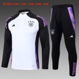 Bambino Felpa Allenamento Germania 2024 2025 Bianco Nero 3