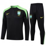 Felpa Allenamento Brasile 2024 2025 Nero Verde 3