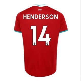Maglia Liverpool NO.14 Henderson Home 2020 2021 Rosso Maglia Liverpool NO.14 Henderson Home 2020 2021 Rosso
