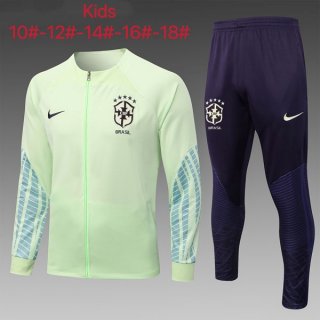 Bambino Giacca Brasile 2022 2023 Verde Porpora Bambino Giacca Brasile 2022 2023 Verde Porpora