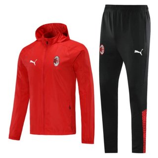 Giacca a vento AC Milan Set Completo 2021 2022 Rosso Nero Giacca a vento AC Milan Set Completo 2021 2022 Rosso Nero