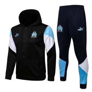 Felpa Cappuccio Marseille 2022 Nero Blu Felpa Cappuccio Marseille 2022 Nero Blu