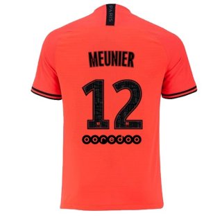 Maglia Paris Saint Germain NO.12 Meunier Away 2019 2020 Arancione Maglia Paris Saint Germain NO.12 Meunier Away 2019 2020 Arancione