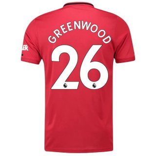 Maglia Manchester United NO.26 Greenwood Home 2019 2020 Rosso Maglia Manchester United NO.26 Greenwood Home 2019 2020 Rosso