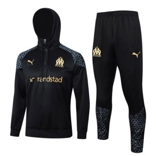 Felpa Cappuccio Marseille 2024 Nero 2 Felpa Cappuccio Marseille 2024 Nero 2