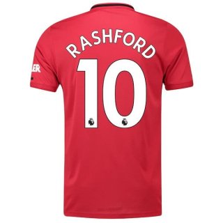 Maglia Manchester United NO.10 Rashford Home 2019 2020 Rosso Maglia Manchester United NO.10 Rashford Home 2019 2020 Rosso