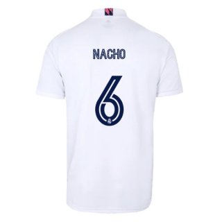 Maglia Real Madrid Home NO.6 Nacho 2020 2021 Bianco Maglia Real Madrid Home NO.6 Nacho 2020 2021 Bianco