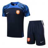 Maglia Formazione Paesi Bassi Set Completo 2022 2023 Nero Blu