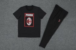 Maglia di Formazione AC Milan Set Completo 2019 2020 Nero Rosso