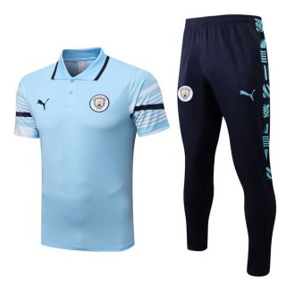 Polo Manchester City Set Completo 2022 2023 Blu Polo Manchester City Set Completo 2022 2023 Blu