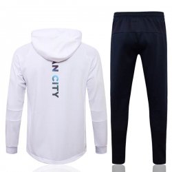 Felpa Cappuccio Set Completo Manchester City 2022 2023 Bianco