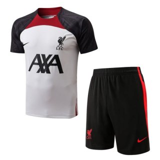 Maglia Formazione Liverpool Set Completo 2022 2023 Bianco Grigio Maglia Formazione Liverpool Set Completo 2022 2023 Bianco Grigio