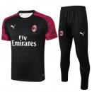 Maglia di Formazione AC Milan Set Completo 2019 2020 Nero Bianco Rosso
