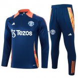 Felpa Allenamento Manchester United 2024 2025 Blu 3