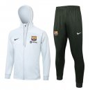 Felpa Cappuccio Barcellona 2024 2025 Bianco