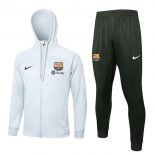 Felpa Cappuccio Barcellona 2024 2025 Bianco