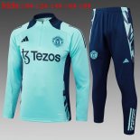 Bambino Felpa Allenamento Manchester United 2025 2026 Blu