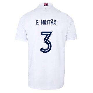 Maglia Real Madrid Home NO.3 E. Militão 2020 2021 Bianco Maglia Real Madrid Home NO.3 E. Militão 2020 2021 Bianco