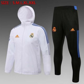 Giacca a vento Real Madrid Set Completo 2022 Bianco Nero Giacca a vento Real Madrid Set Completo 2022 Bianco Nero