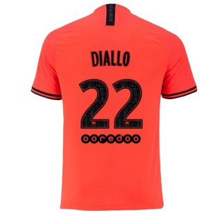 Maglia Paris Saint Germain NO.22 Diallo Away 2019 2020 Arancione Maglia Paris Saint Germain NO.22 Diallo Away 2019 2020 Arancione