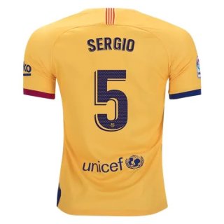 Maglia Barcellona NO.5 Sergio Away 2019 2020 Giallo Maglia Barcellona NO.5 Sergio Away 2019 2020 Giallo