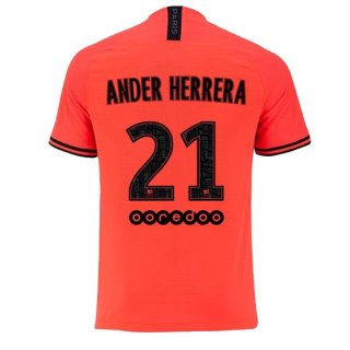 Maglia Paris Saint Germain NO.21 Ander Herrera Away 2019 2020 Arancione Maglia Paris Saint Germain NO.21 Ander Herrera Away 2019 2020 Arancione