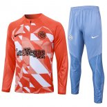Felpa Allenamento Inter Milan 2024 2025 Arancione Bianco 3