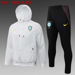 Giacca a vento Brasile Set Completo 2022 Bianco Nero Giacca a vento Brasile Set Completo 2022 Bianco Nero