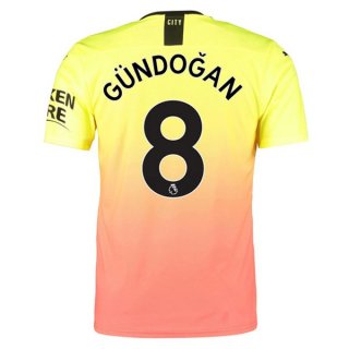 Maglia Manchester City NO.8 Gundogan Terza 2019 2020 Arancione Maglia Manchester City NO.8 Gundogan Terza 2019 2020 Arancione