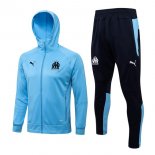 Felpa Cappuccio Set Completo Marseille 2022 2023 Blu