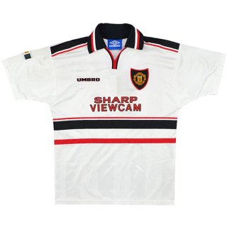 Thailandia Maglia Manchester United Away Retro 1998 1999 Bianco Thailandia Maglia Manchester United Away Retro 1998 1999 Bianco