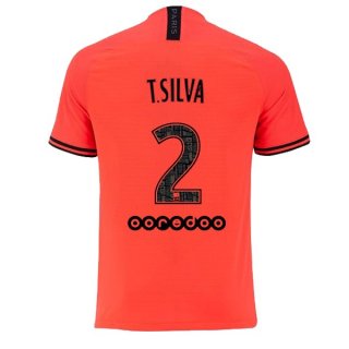 Maglia Paris Saint Germain NO.2 T.Silva Away 2019 2020 Arancione Maglia Paris Saint Germain NO.2 T.Silva Away 2019 2020 Arancione