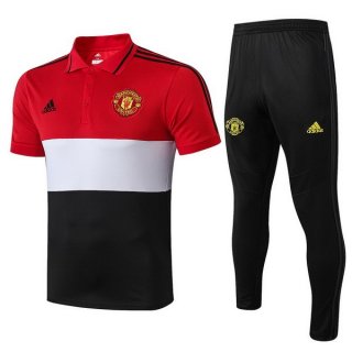 Polo Manchester United Set Completo 2019 2020 Rosso Bianco Nero Polo Manchester United Set Completo 2019 2020 Rosso Bianco Nero