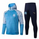 Felpa Cappuccio Marseille 2021 2022 Blu Bianco