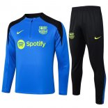 Felpa Allenamento Barcellona 2024 2025 Blu Bianco 3