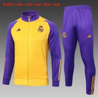 Bambino Giacca Real Madrid 2024 2025 Giallo Porpora 3 Bambino Giacca Real Madrid 2024 2025 Giallo Porpora 3