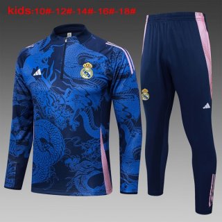 Bambino Felpa Allenamento Real Madrid 2024 2025 Blu 3 Bambino Felpa Allenamento Real Madrid 2024 2025 Blu 3