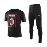 Maglia di Formazione AC Milan Set Completo 2019 2020 Nero Rosso